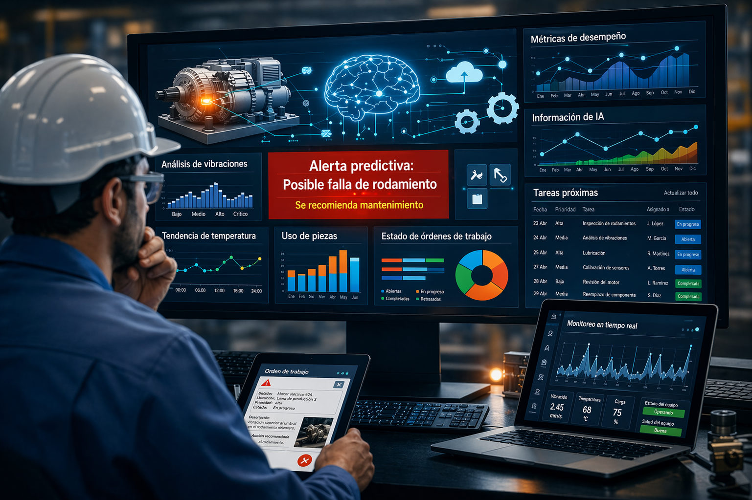 Estación de monitoreo de mantenimiento impulsada por IA